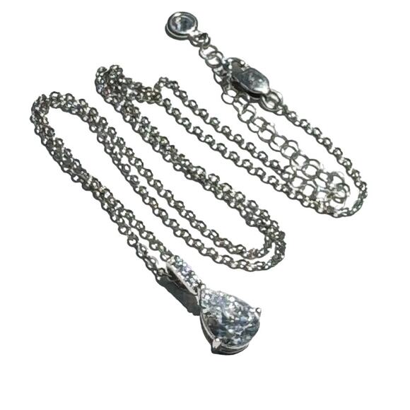 Sterling Silver Cubic Zirconia Pendant - 18 inch - Picture 1 of 8